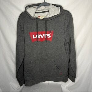 Levi's Charcoal Hoodie with Red Logo
